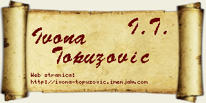 Ivona Topuzović vizit kartica